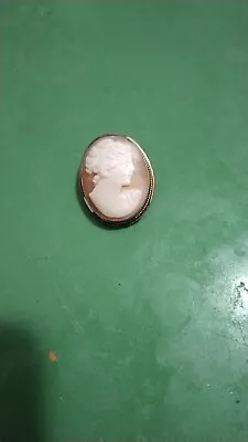 Vintage 800 Silver Cameo Brooch Pendant  • $25