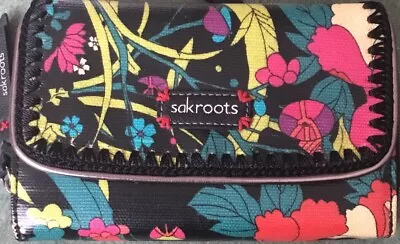 Sakroots Peace Floral Vinyl Coated Canvas Large Trifold Wallet Clutch Purse NWOT • $19.99