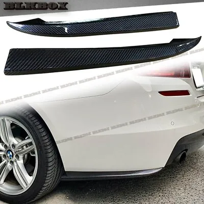 CARBON FIBER REAR SPATS SPLITTER FOR 2012 To 2016 BMW F10 F11 M-Tech BUMPER ONLY • $225.88