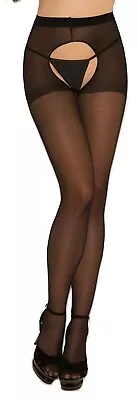 Sexy ELEGANT MOMENTS Sheer CROCHLESS Open BACK Stockings PANTYHOSE Tights NYLON • $4.77