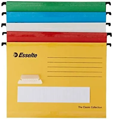 Esselte 93042 Classic A4 Vertical Suspension Files - Assorted Colours Pack Of • £12.54