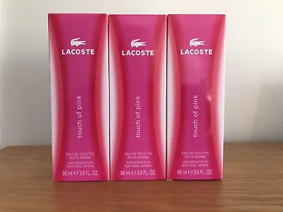 Empty Lacoste Touch Of Pink EDT 90ml X 3 • £3.50