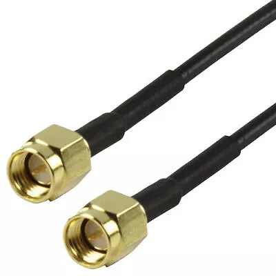 1m To 5m  SMA Male To Male Jumper Coaxial Cable WiFi Router Antenna Aerial 50ohm • £3.95