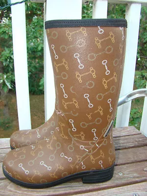 Lacrosse Dark Brown Cape Cod Wellington Horse Bit All Weather Rainboots Size 5 • $39.99