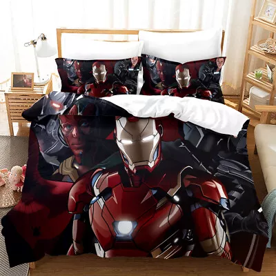 The Avengers 3 Piece Duvet Cover Set Bedding Set Soft Comforter Cover Pillowcase • $63.64