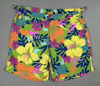 Ralph Lauren Polo Swim Trunks Men 32 Colorful Floral Hawaiian Lined Shorts *Flaw • $24.88