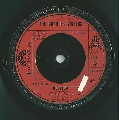  The Chanter Sisters Sideshow  1970's Vintage Vinyl Record 45 Rpm 1st Pressing • $5.60