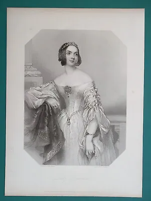 BARONESS DINORBEN Of Queen Victoria Royal Court - SUPERB 1840 Antique Print • $44.95