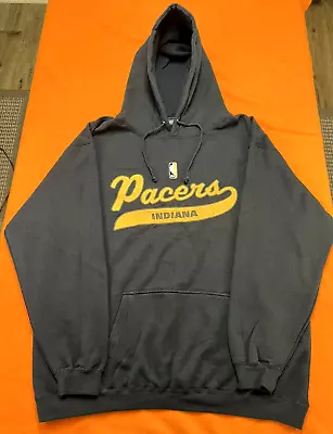 Men's Indiana Pacers Basketball Textured Spellout Hooded Sweatshirt Size X-Large • $39.99