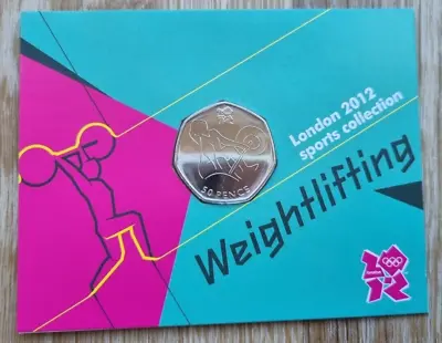 The Royal Mint 50p Coin Weightlifting London Olympics - Uncirculated-carded • £3.77