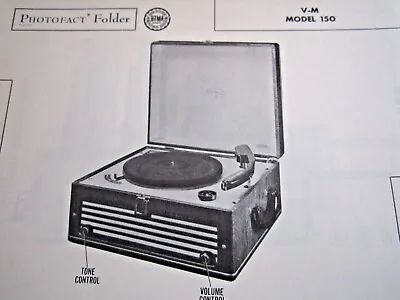 Vm 150 Phonograph Record Player Photofact • $6.50