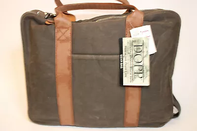 Dopp Brand Gear Bag NEW Waxed Olive Canvas Mens Slim Brief Business Messenger • $25