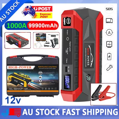 Portable 12V Car Jump Starter 99900mAh Power Bank Pack Battery Charger Booster • $65.25