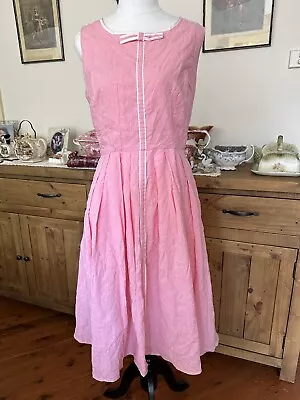 Tatyana Sz M Pink Vintage Retro Style Sleeveless Swing Dress Rockabilly 50s 60s • $50