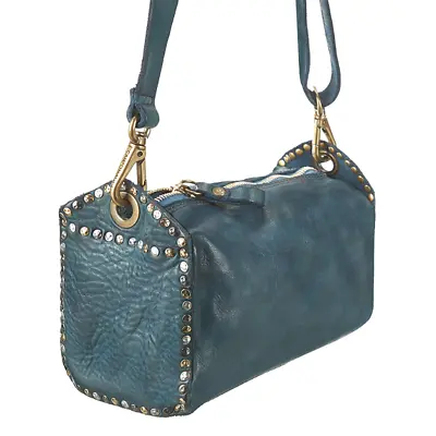 Campomaggi Shoulder Bag Kura Sapphire Blue Leather Multicolor Rivets C037750ND • $429.85