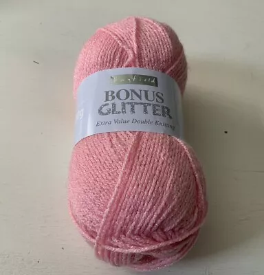 Sirdar Hayfield Bonus Glitter DK Yarn 1x100g 95% Acrylic 5% Polyester Pink 0223 • £2.50