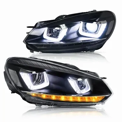 VLAND LED Headlights For 2010-13 Golf MK6 2012-2013 Golf 6 DRL Sequential Pair • $214