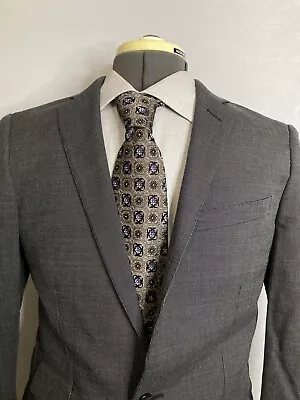 J Crew Ludlow Mens Sport Coat Blazer Suit Jacket 36S 40  Gray 2 Button Cotton • $39.94