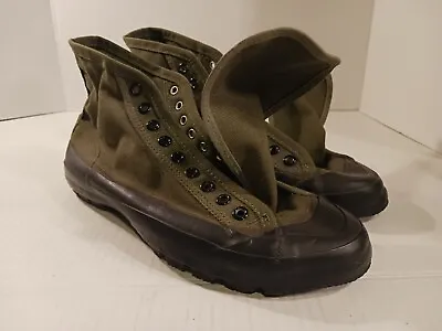  RARE WW2 RUBBER-CANVASS ''JUNGLE BOOTS  US Rubber Company 1945   SIZE 7 Origina • $399