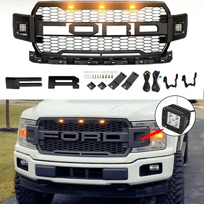 Grill For 2018-2020 Ford F150 Grill Raptor Style Front Bumper Grille Mesh W/LED • $217.99