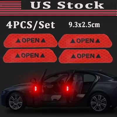 4Pcs/Set Car Door Stickers Universal Safety Warning Mark OPEN Reflective Tape • $5.90