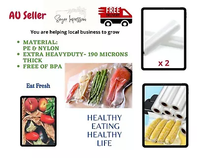 6m/22cm 12m/28cm Vacuum Food Sealer Seal Bag Rolls Storage Commercial Grade  • $20.99