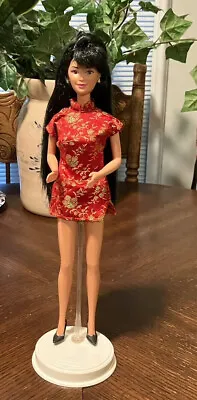 Barbie Kira Miko Barbie Doll Long Black Hair Red Oriental Dress Japanese T17 • $15.99