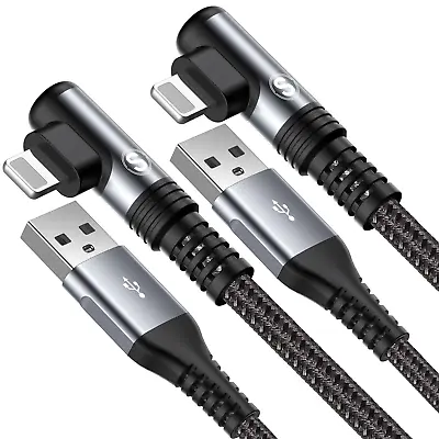 Iphone Charger Cable Right Angle 2-Pack 2M [Apple MFi Certified] Lightning Cabl • $23.19