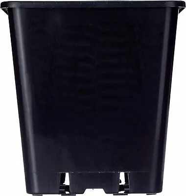 25 Cm 11 Litre Square Plastic Pot  Black Perfect For Gardening Drainage Hole New • £3.99