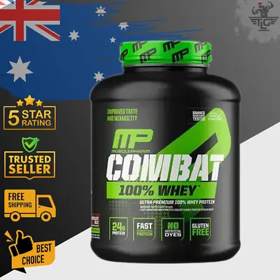 MusclePharm Combat 100% Whey Protein 74 SERVES Lean Muscle Recovery Gluten Free • $84.78