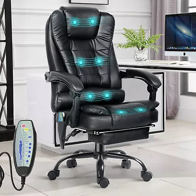 £69.89 • Buy Massage Office Chair Computer Gaming Seat Swivel Recliner Chair With Footrest