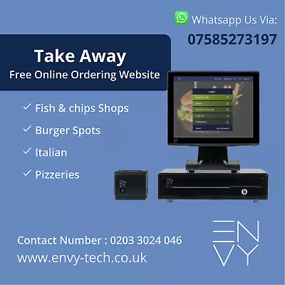 Takeaway New Xonder X1 15  All In One Touchscreen EPOS Till System Cash Register • £99