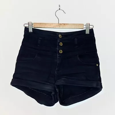 Size XXS / Extra Extra Small - Supre - Black Denim Shorts - Stretchy / Booty • $10.30