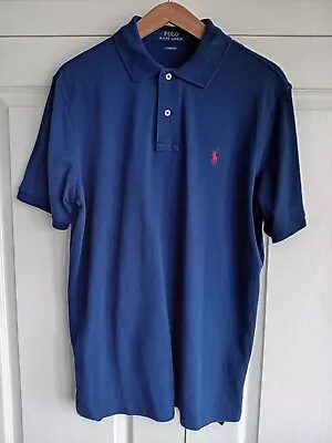 Ralph Lauren Polo Shirt Navy Blue Size M Classic Fit In Excellent Condition. • £20