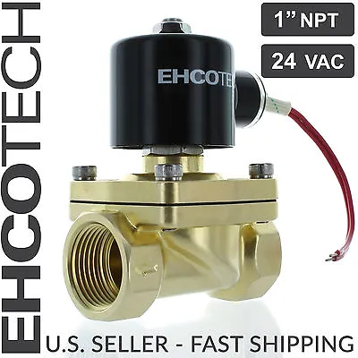 1  NPT 24VAC Electric Solenoid Valve Brass Water Air Gas 24-Volt AC NC 1 Inch • $52.80