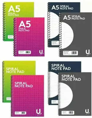 A4 A5 A7 Spiral Bound Notepad Book Lined Ruled Office Jotter Pad Work Shopping • £4.19