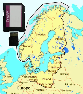 2021 C-MAP DISCOVER MAP CHART MicroSD SD CARD BALTIC SEANORWAYSWEDENFINLAND • £39