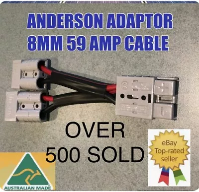 $22.37 • Buy  Anderson Style Plug 50 Amp Connector Double Y Adaptor 8mm Twin Auto Cable 