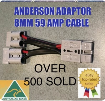  Anderson Style Plug 50 Amp Connector Double Y Adaptor 8mm Twin Auto Cable  • $23.04