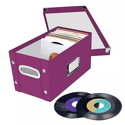 Vinyl Record Storage Box - 7/45 RPM - 1 Pack Crate Holds Up To 75 Vinyl Albu • $22.82