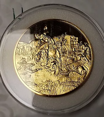 Franklin Mint The Greatest Art Of American West 24Kt Gold Plated Bronze Medal 2  • $22