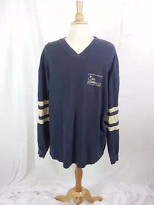 Sedgefield Men's Navy Blue V-Neck L/S Sweatshirt Shirt XXL Godfrey Barnabas EUC • $24