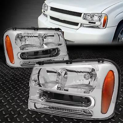 For 02-09 Chevy Trailblazer Ext Chrome Housing Amber Corner Headlight Head Lamps • $83.88