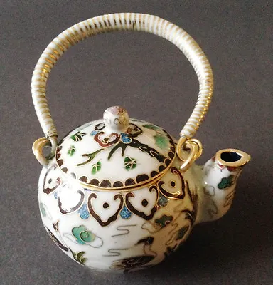 Chinese Vintage Cloisonne Tea Pot Teapot Bronze Brass Copper Enamel Handmade • $19.95