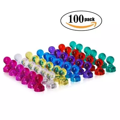 100 PCS Magnetic Push Paper Pin Magnet Tack Holder Refrigerator Dry Erase Board • $18.98