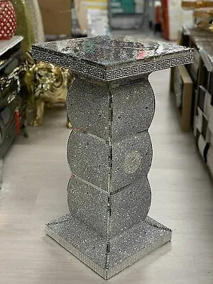 £59.99 • Buy Silver VENETIAN Mirrored Table Modern Flower Stand Bed Side Lamp Romany Mosaic U
