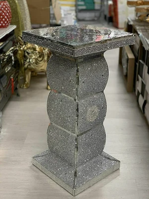 £59.99 • Buy Silver VENETIAN Mirrored Table Modern Flower Stand Bed Side Lamp Romany Mosaic U