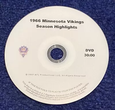 1966 Minnesota Vikings Highlights NFL Films DVD • $27