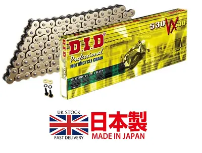 DID Heavy Duty Performance X-Ring Gold Motorcycle Chain 530VX 530 VX 120 L LINKS • £86.95