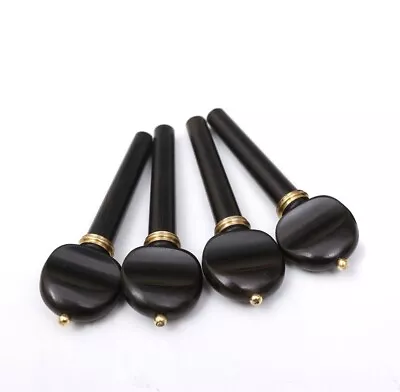 4/4 Violin Pegs Ebony Wood With Copper Decoration Tune Pegs1 Set(4pcs) • $8.99